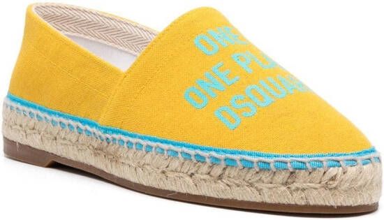 Dsquared2 Espadrilles met logoprint Geel