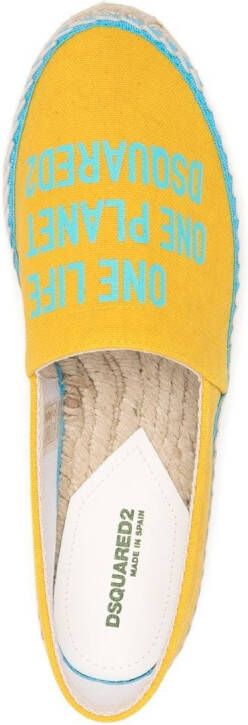 Dsquared2 Espadrilles met logoprint Geel