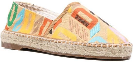 DSQUARED2 Espadrilles met logoprint Geel