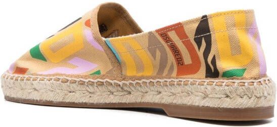 DSQUARED2 Espadrilles met logoprint Geel