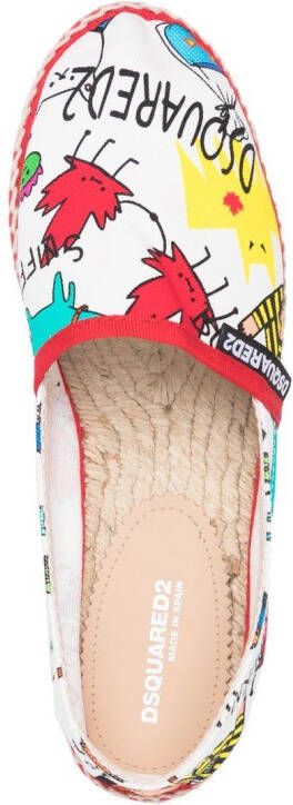 DSQUARED2 Espadrilles met logoprint Wit
