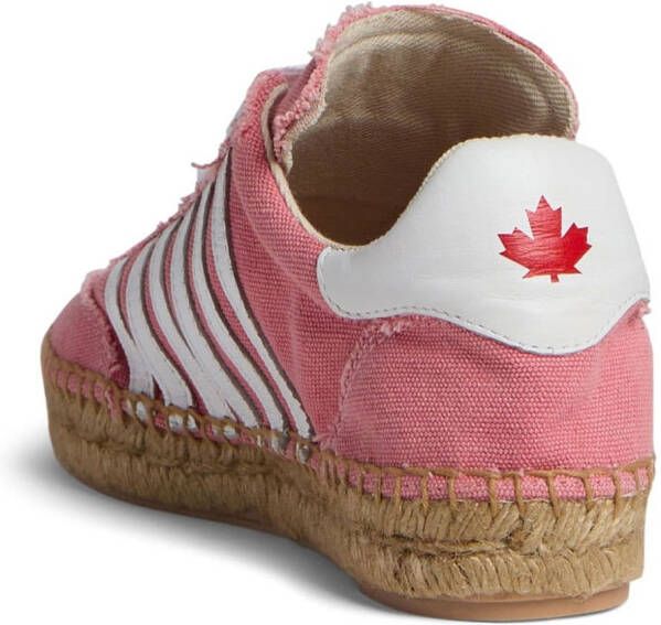 Dsquared2 Espadrilles met veters en streepdetail Roze