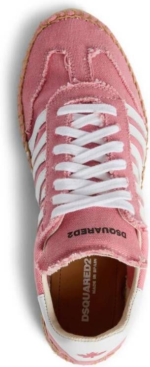 Dsquared2 Espadrilles met veters en streepdetail Roze