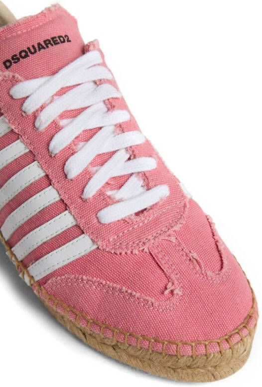 Dsquared2 Espadrilles met veters en streepdetail Roze