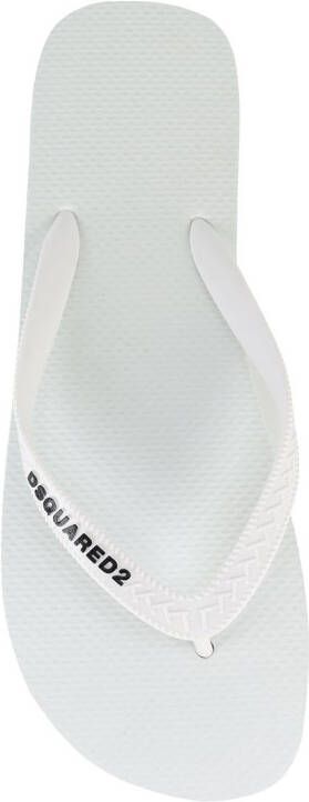 DSQUARED2 gebrande flip-flops Wit