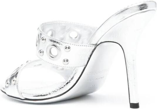 DSQUARED2 110 mm Gothic leren muiltjes Zilver