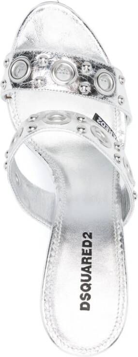 DSQUARED2 110 mm Gothic leren muiltjes Zilver