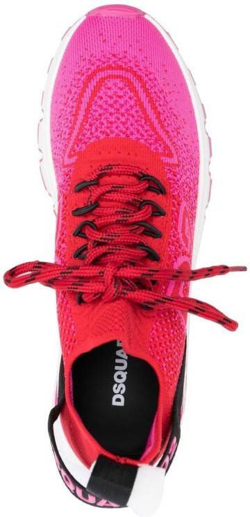 Dsquared2 Intarsia low-top sneakers Roze