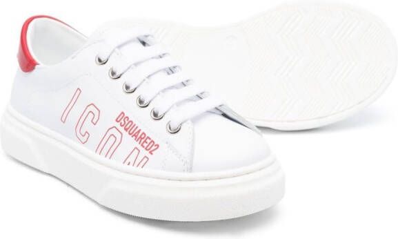 DSQUARED2 KIDS Icon sneakers met logoprint Wit