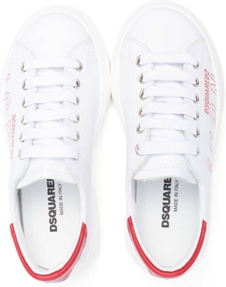 DSQUARED2 KIDS Icon sneakers met logoprint Wit