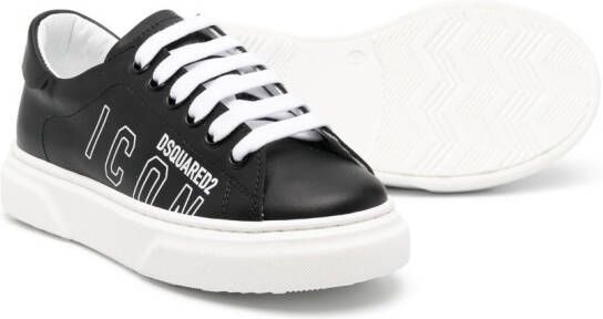 DSQUARED2 KIDS Icon sneakers met logoprint Zwart