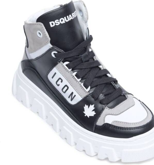 Dsquared2 Kids Icon sneakers met plateauzool Zwart