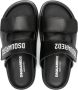 Dsquared2 Kids Leren slippers met logoprint Zwart - Thumbnail 3