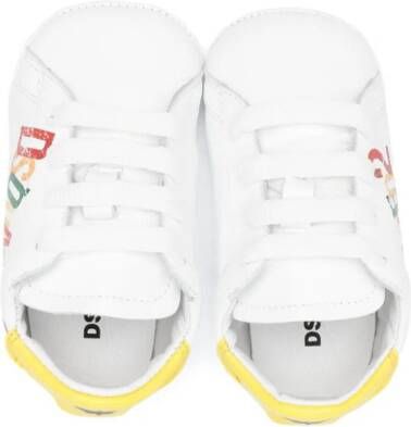 Dsquared2 Kids Leren sneakers met logoprint Wit