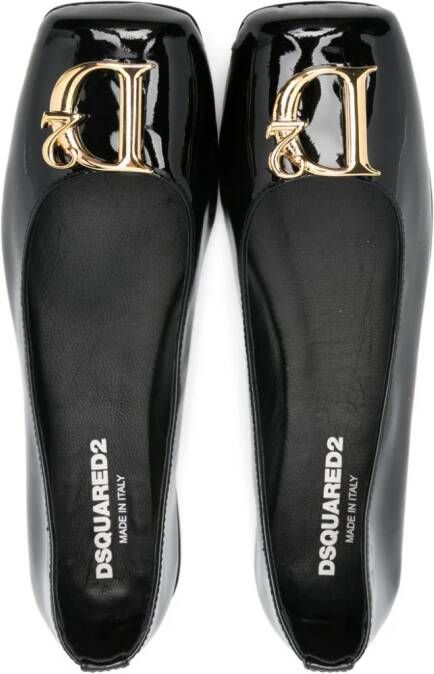 Dsquared2 Kids Ballerina's met logoplakkaat Zwart