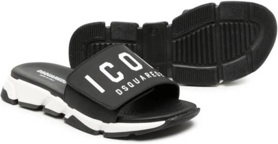 DSQUARED2 KIDS Sandalen met klittenband Zwart