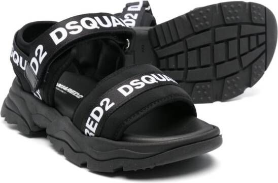 Dsquared2 Kids Sandalen met logobandje Zwart