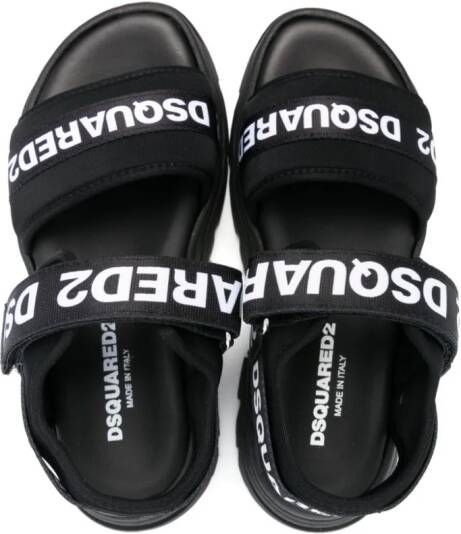 Dsquared2 Kids Sandalen met logobandje Zwart