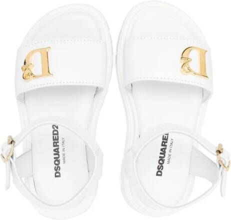 Dsquared2 Kids Sandalen met logoplakkaat Wit