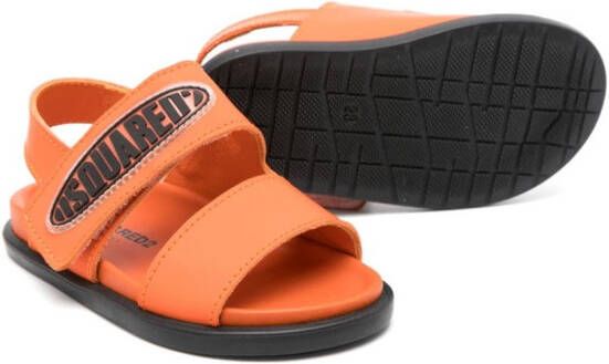 Dsquared2 Kids Slingback sandalen met logo-applicatie Oranje