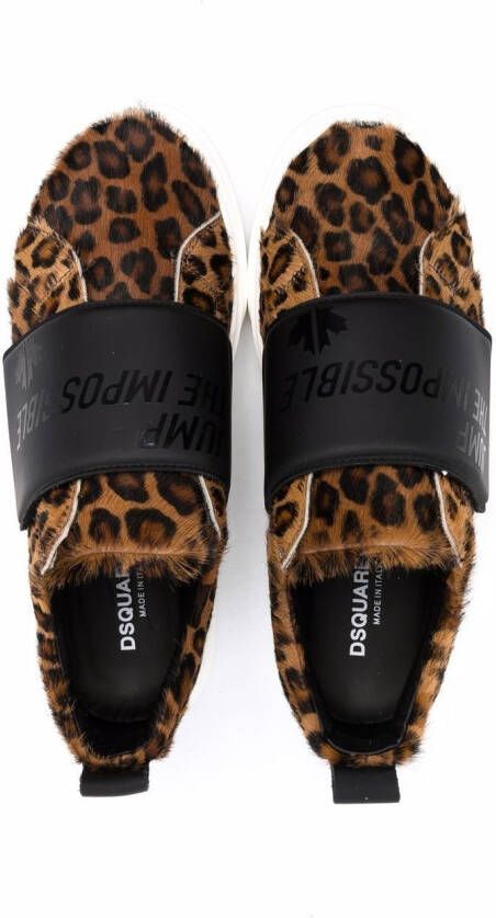 Dsquared2 Kids Sneakers met luipaardprint Bruin