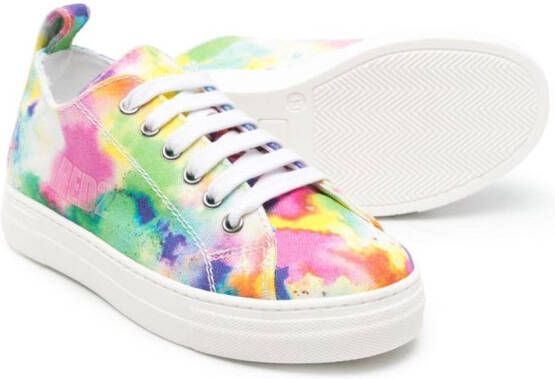 DSQUARED2 KIDS Canvas sneakers met tie-dye Roze