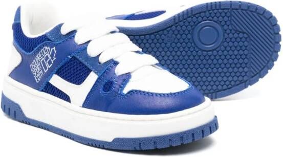 Dsquared2 Kids Tweekleurige leren sneakers Blauw