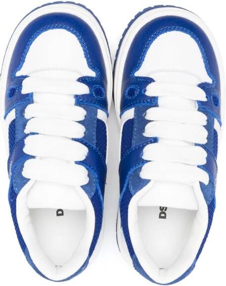 Dsquared2 Kids Tweekleurige leren sneakers Blauw