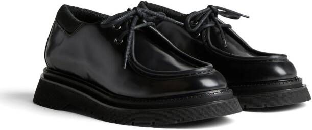 Dsquared2 lace-up patent leather loafers Zwart