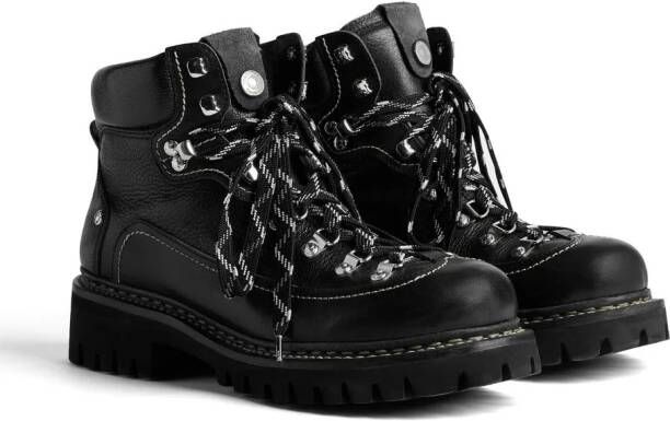 DSQUARED2 Leren wandellaarzen Zwart