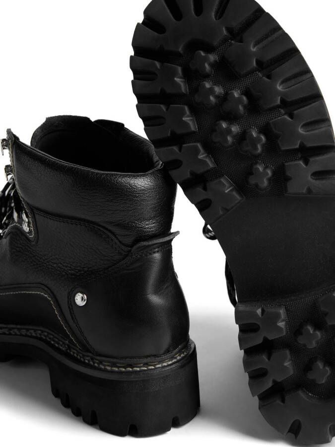 Dsquared2 leather hiking boots Zwart