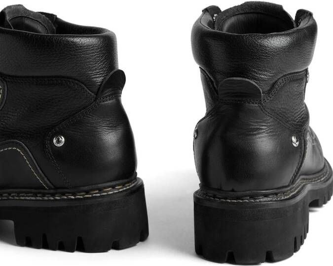 Dsquared2 leather hiking boots Zwart