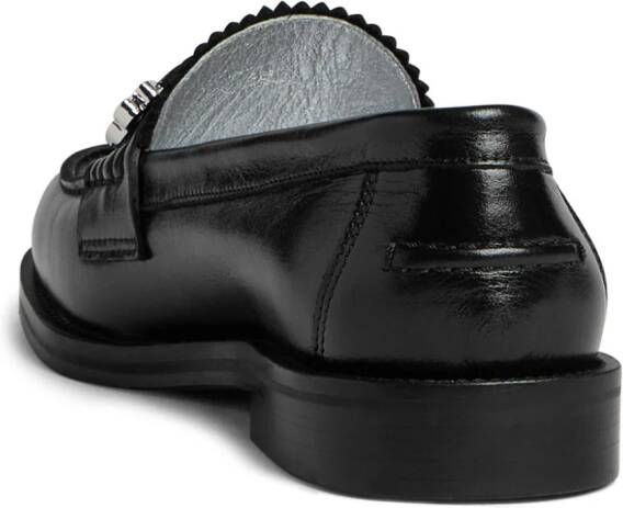 Dsquared2 Leren loafers met logoplakkaat Zwart