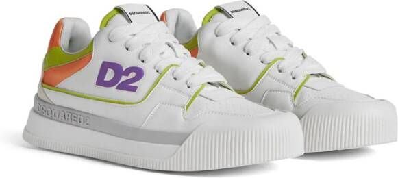 Dsquared2 Leren sneakers met logo-reliëf Wit