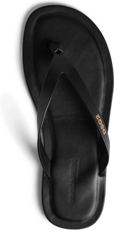 Dsquared2 Leren teenslippers Zwart