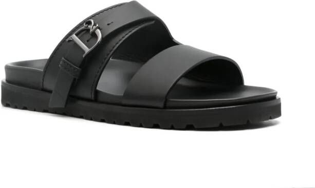 DSQUARED2 Slippers met logo gesp Zwart