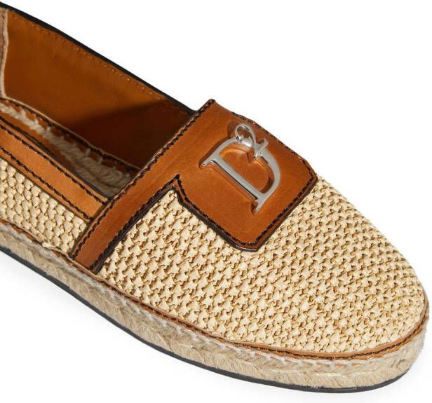DSQUARED2 Natural raffia loafers Beige