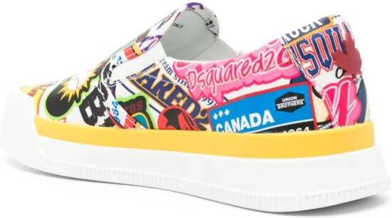 Dsquared2 New Jersey Logomania sneakers Wit