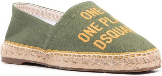 Dsquared2 One Life One Planet espadrilles Groen