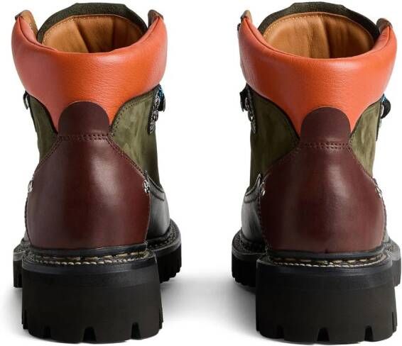 DSQUARED2 panelled leather hiking boots Zwart