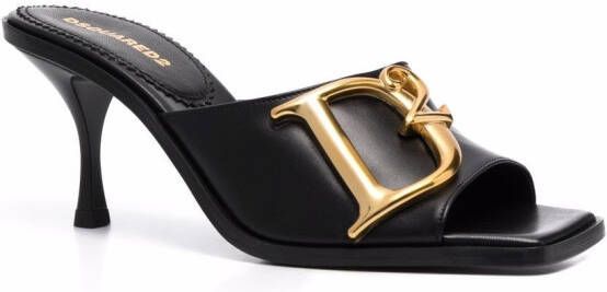 DSQUARED2 Sandalen met logoplakkaat Zwart