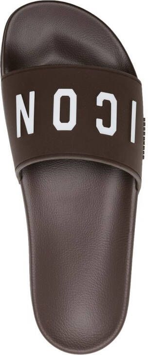 Dsquared2 Slippers met Icon-print Bruin