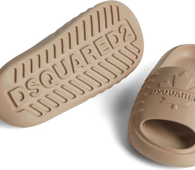 Dsquared2 Slippers met logo-reliëf Beige