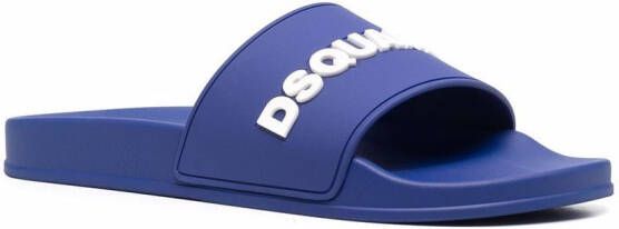Dsquared2 Slippers met logo-reliëf Blauw
