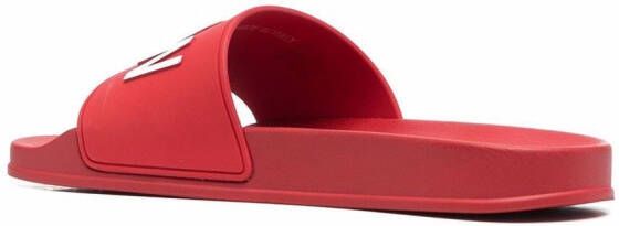 Dsquared2 Slippers met logo-reliëf Rood