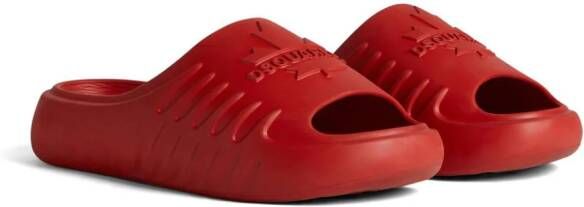 Dsquared2 Slippers met logo-reliëf Rood