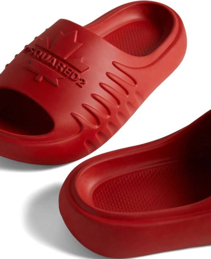 Dsquared2 Slippers met logo-reliëf Rood