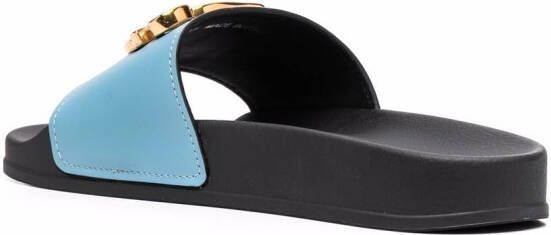 DSQUARED2 Slippers met logoplakkaat Blauw