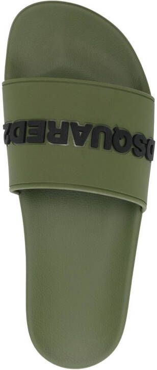 Dsquared2 Slippers met logoprint Groen