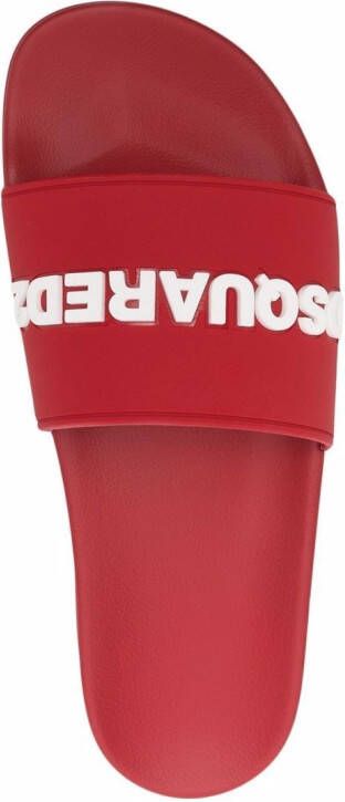DSQUARED2 Slippers met logoprint Rood
